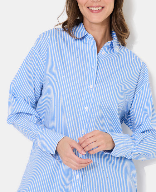 Chemise ample rayée avec strass en all over - PIMKIE - 7