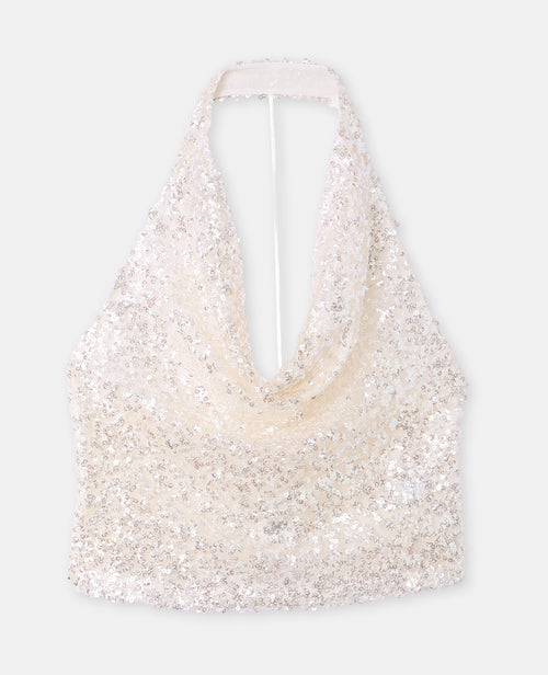 Top dos-nu encolure bénitier avec sequins - PIMKIE - 4