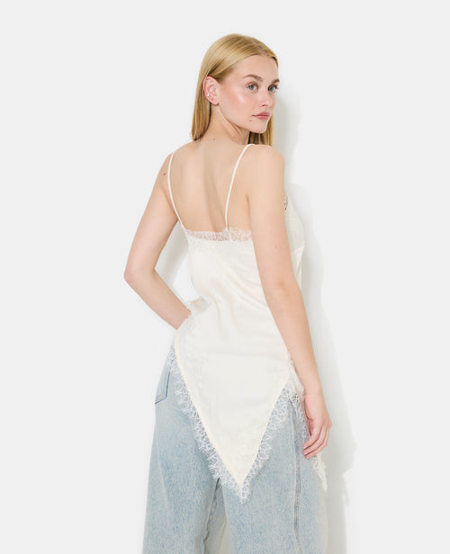 Top asymétrique satin et dentelle esprit lingerie - PIMKIE - 6