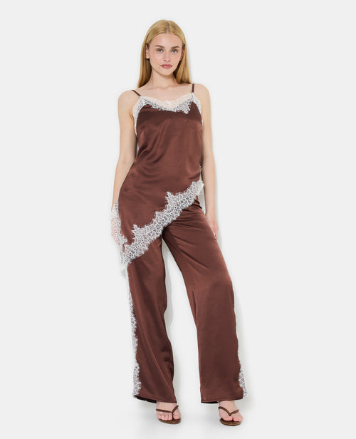 Top asymétrique satin et dentelle esprit lingerie - PIMKIE - 3