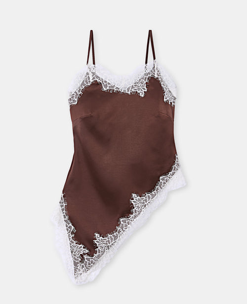 Top asymétrique satin et dentelle esprit lingerie - PIMKIE - 4