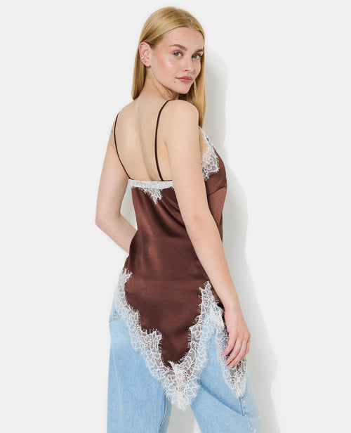 Top asymétrique satin et dentelle esprit lingerie - PIMKIE - 6