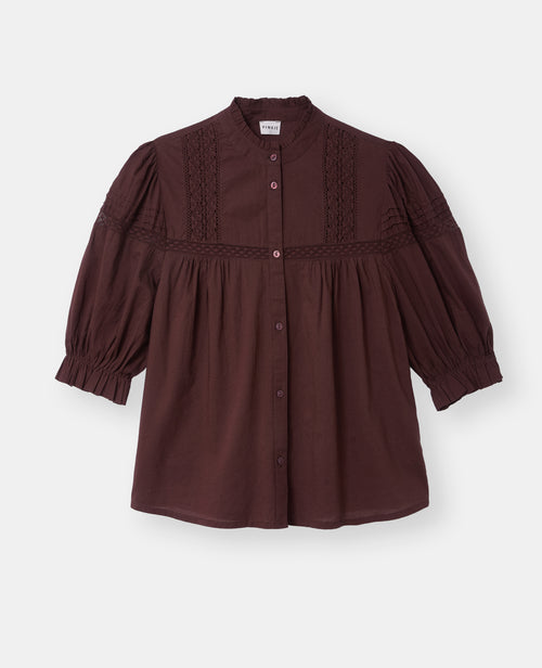 Blouse avec dentelle manches courtes ballons - PIMKIE - 4