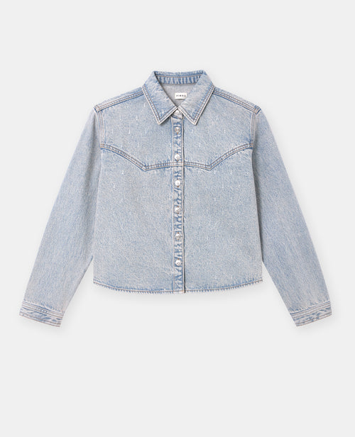 Chemise en jean avec strass en all over - PIMKIE - 4