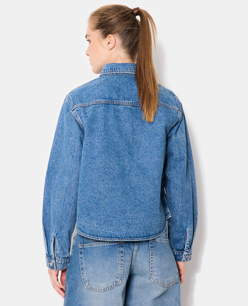 Chemise en jean avec strass dorés et blancs - PIMKIE - 6