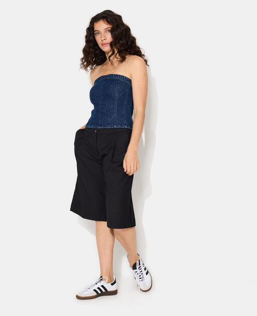 Top bustier en jean avec strass - PIMKIE - 3