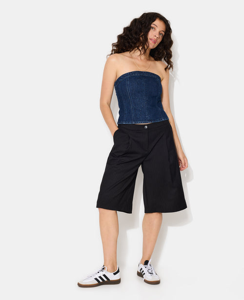 Top bustier en jean avec strass - PIMKIE - 5