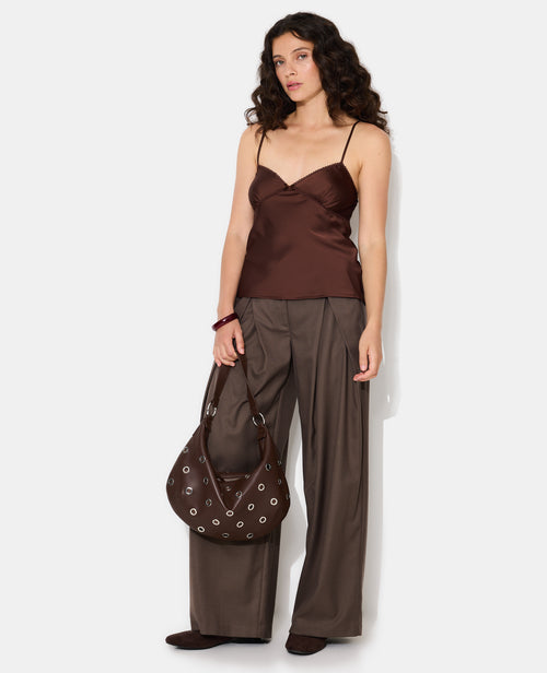 Top en satin fines bretelles avec finitions croquet - PIMKIE - 3