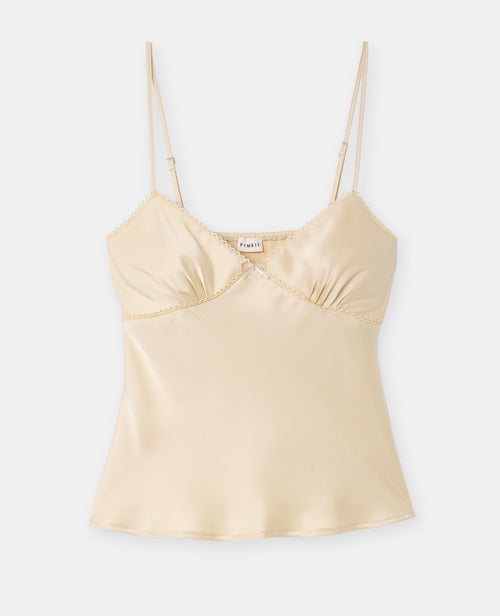 Top en satin fines bretelles avec finitions croquet - PIMKIE - 4