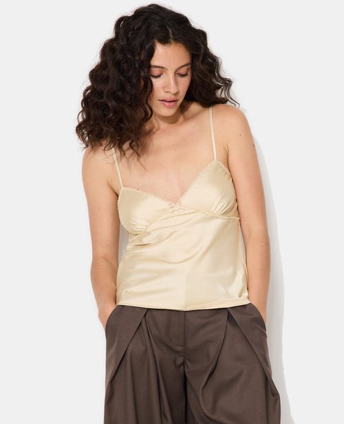 Top en satin fines bretelles avec finitions croquet - PIMKIE - 7