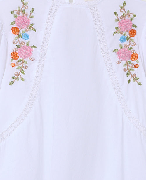 Blouse manches ballons avec broderies et dentelle - PIMKIE - 8