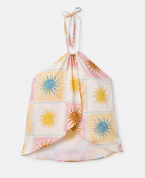Top foulard dos-nu motif soleils - PIMKIE - 4