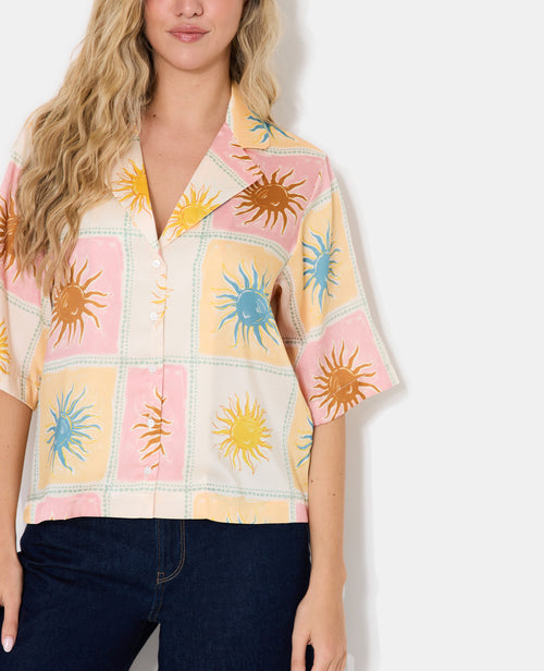 Chemisier en satin avec soleils - PIMKIE - 2