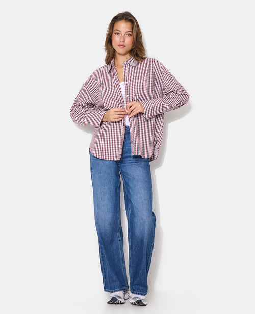 Chemise oversize avec carreaux et strass - PIMKIE - 3