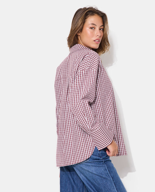 Chemise oversize avec carreaux et strass - PIMKIE - 6