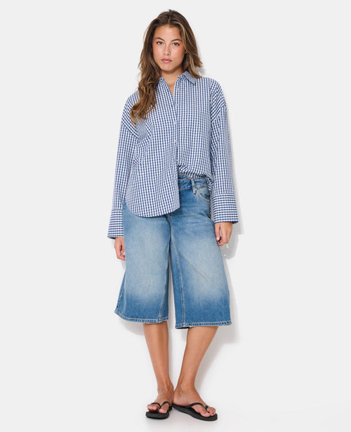 Chemise oversize avec carreaux et strass - PIMKIE - 5