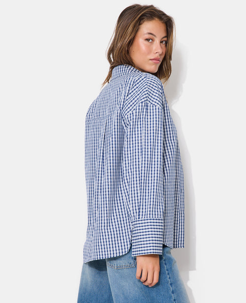 Chemise oversize avec carreaux et strass - PIMKIE - 6