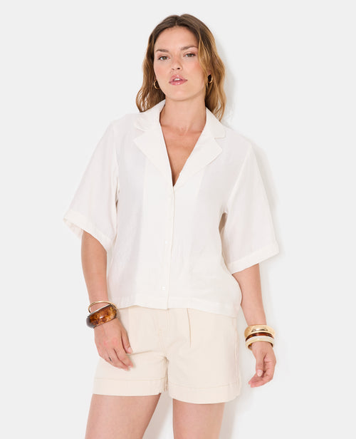 Chemise manches courtes col tailleur - PIMKIE - 1