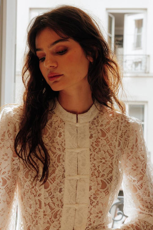 Chemisier dentelle avec boutonnières bandebourg - PIMKIE - 2