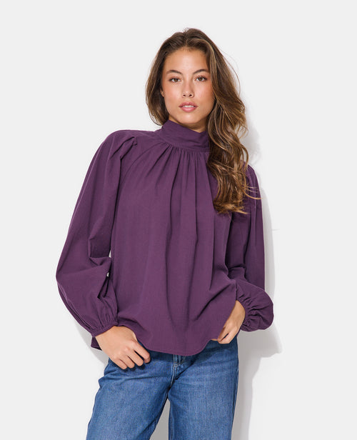 Blouse manches ballons et col à nouer - PIMKIE - 5