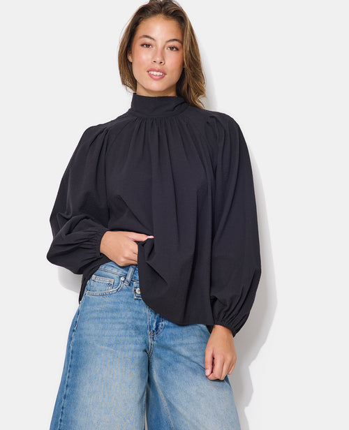 Blouse manches ballons et col à nouer - PIMKIE - 1