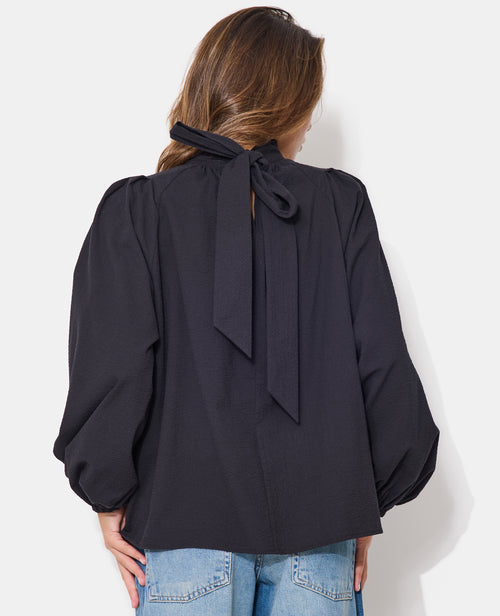 Blouse manches ballons et col à nouer - PIMKIE - 6