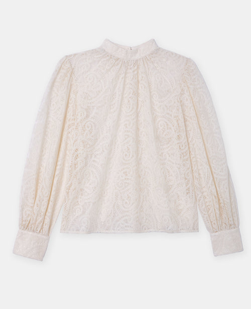 Blouse tissu transparent avec broderies effet dentelle - PIMKIE - 4