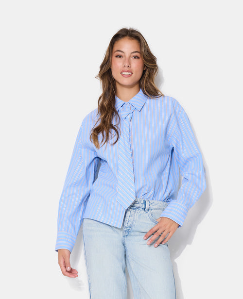 Chemise oversize rayée avec cravate - PIMKIE - 2