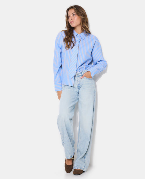 Chemise oversize rayée avec cravate - PIMKIE - 3
