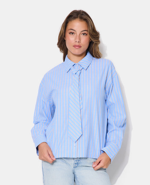 Chemise oversize rayée avec cravate - PIMKIE - 5