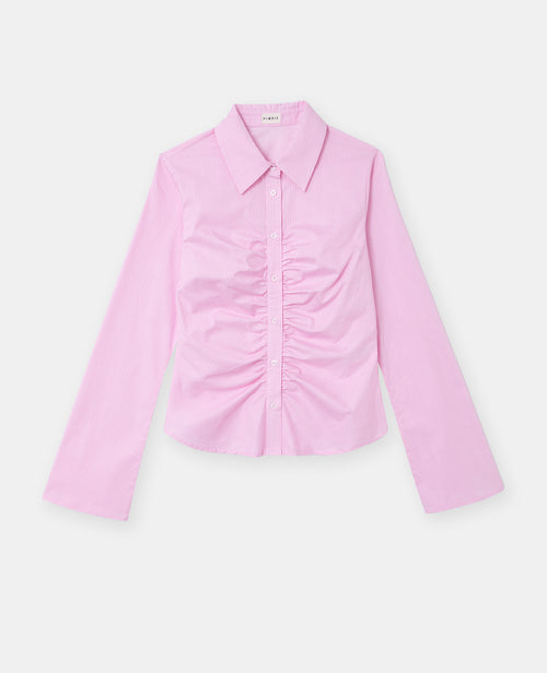 Chemise fittée rayée avec fronces - PIMKIE - 4
