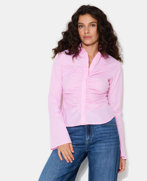 Chemise fittée rayée avec fronces - PIMKIE - 5