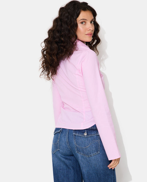 Chemise fittée rayée avec fronces - PIMKIE - 6