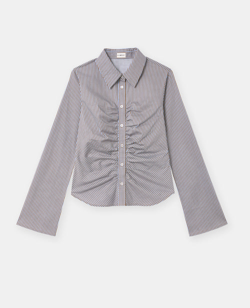 Chemise fittée rayée avec fronces - PIMKIE - 4