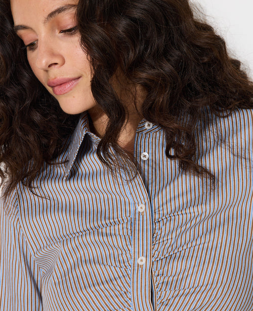 Chemise fittée rayée avec fronces - PIMKIE - 7