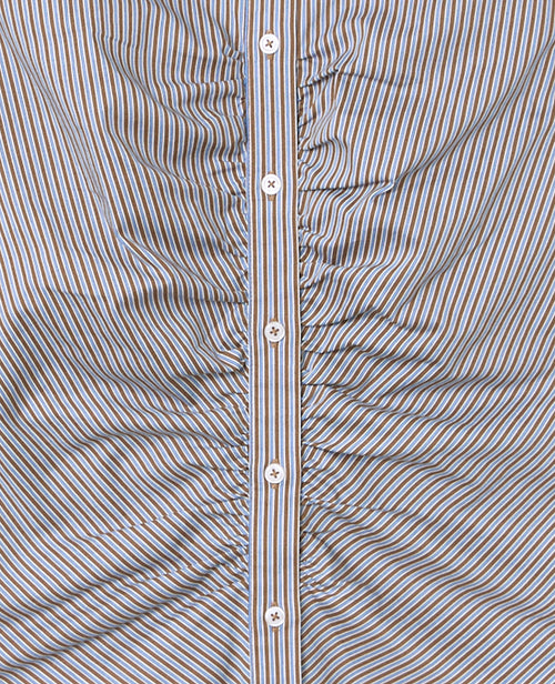 Chemise fittée rayée avec fronces - PIMKIE - 8