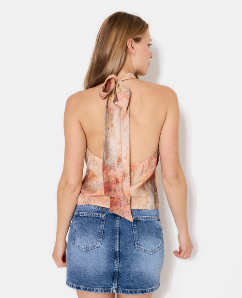 Top dos-nu effet marbré avec détail bijou fleur - PIMKIE - 6