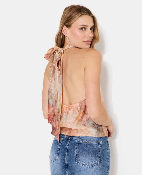 Top dos-nu effet marbré avec détail bijou fleur - PIMKIE - 7