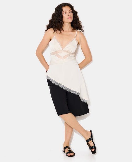 Top asymétrique en satin avec dentelle - PIMKIE - 5
