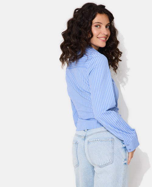Chemise fittée rayée avec fronces et agrafes - PIMKIE - 6