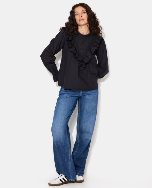 Blouse manches longues avec dentelle et volants - PIMKIE - 3