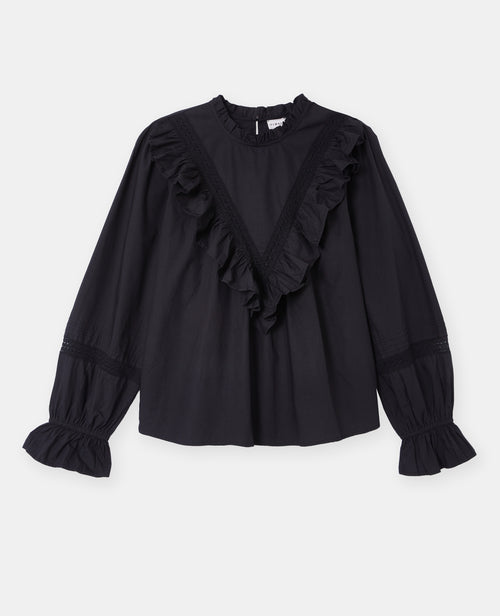 Blouse manches longues avec dentelle et volants - PIMKIE - 4