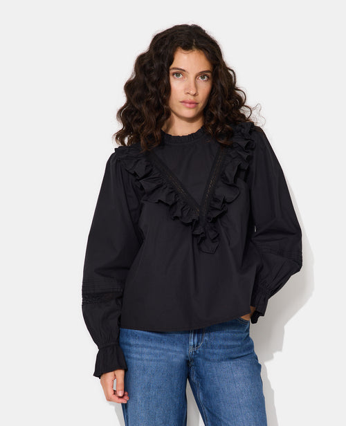 Blouse manches longues avec dentelle et volants - PIMKIE - 5