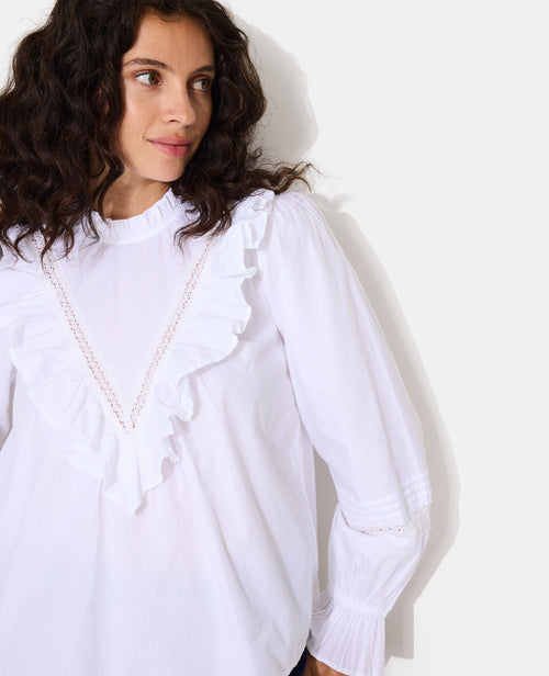 Blouse manches longues avec dentelle et volants - PIMKIE - 2