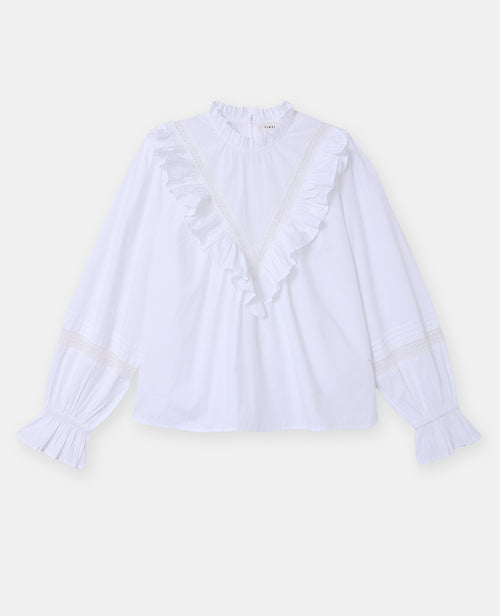 Blouse manches longues avec dentelle et volants - PIMKIE - 4
