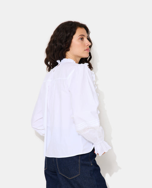Blouse manches longues avec dentelle et volants - PIMKIE - 6