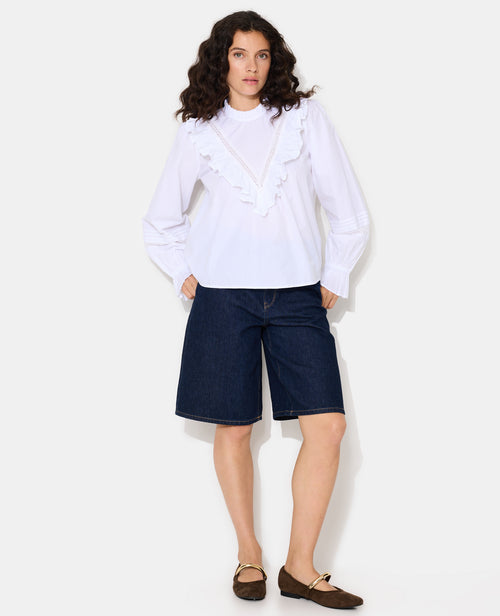 Blouse manches longues avec dentelle et volants - PIMKIE - 7