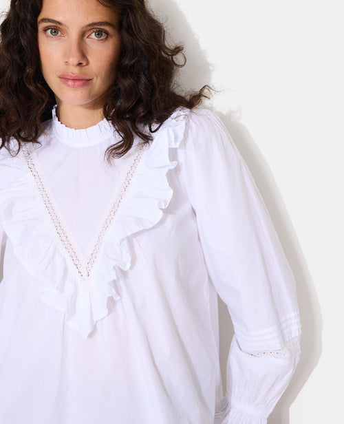 Blouse manches longues avec dentelle et volants - PIMKIE - 8
