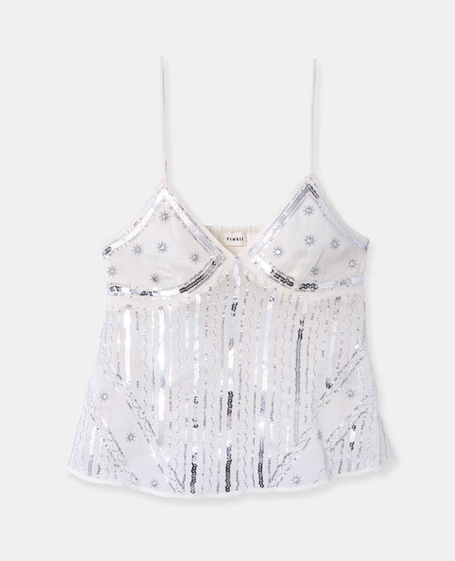 Top en voile avec sequins et broderies - PIMKIE - 4