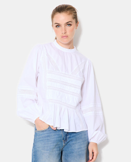 Blouse avec fronces, volants et broderies - PIMKIE - 1